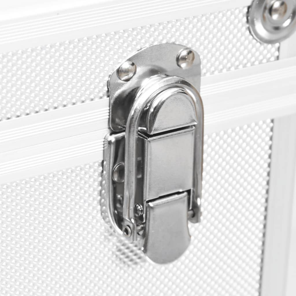 vidaXL Βαλίτσα Μακιγιάζ Ασημί 37 x 24 x 40 εκ. από Αλουμίνιο