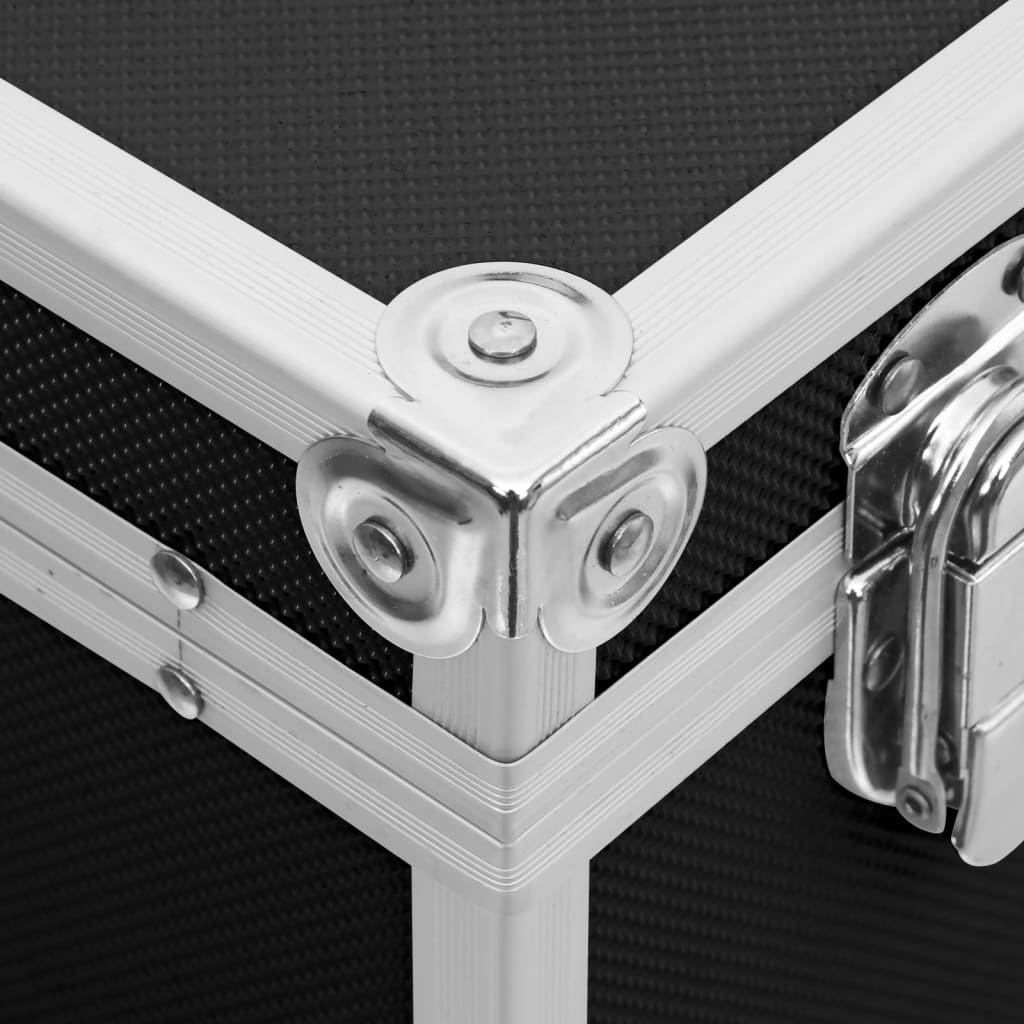 vidaXL Βαλίτσα Μακιγιάζ Μαύρη 37 x 24 x 40 εκ. από Αλουμίνιο
