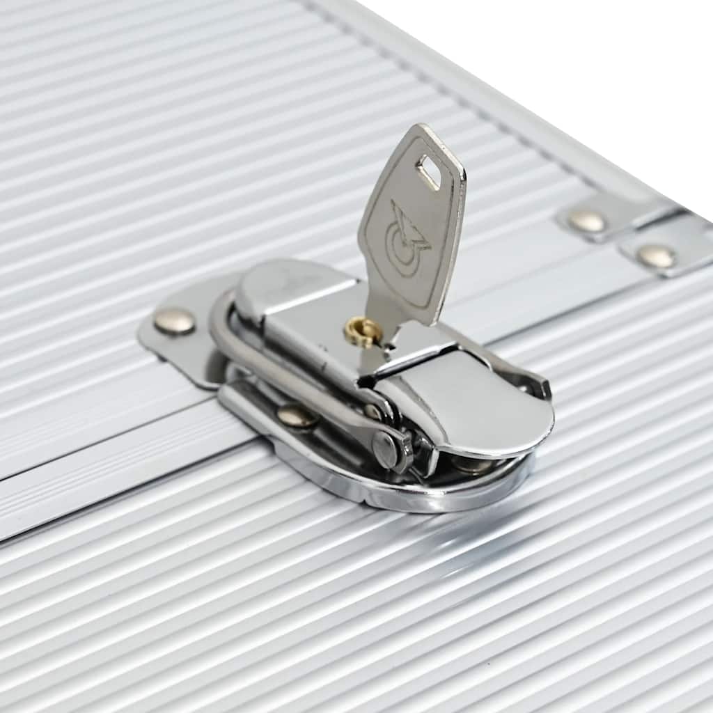 vidaXL Βαλίτσα Τρόλεϊ Επαγγελματική Ασημί 47 x 39 x 27 εκ. Αλουμινίου