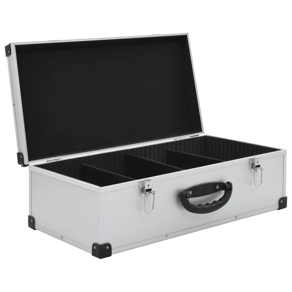 vidaXL Βαλίτσα Μεταφοράς για 80 CD Ασημί από Αλουμίνιο και ABS