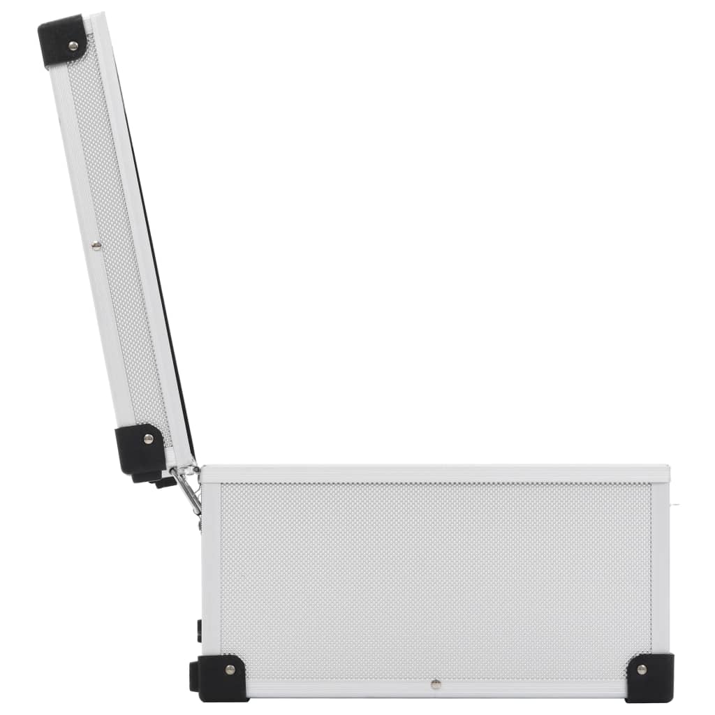 vidaXL Βαλίτσα Μεταφοράς για 80 CD Ασημί από Αλουμίνιο και ABS