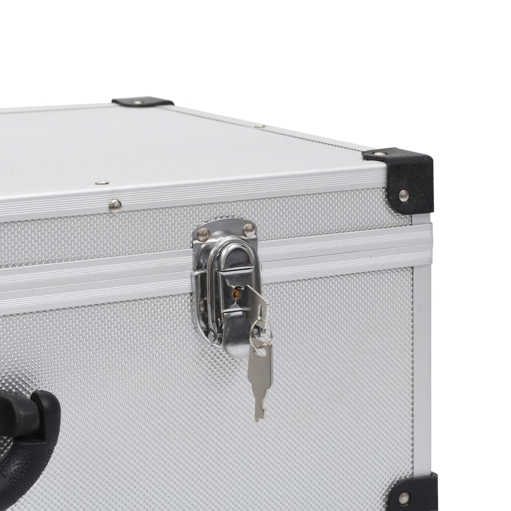 vidaXL Βαλίτσα Μεταφοράς για 80 CD Ασημί από Αλουμίνιο και ABS