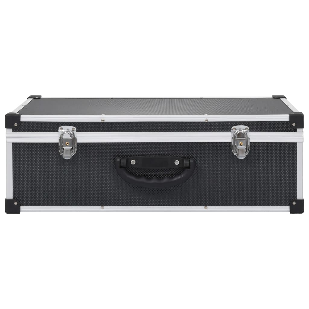 vidaXL Βαλίτσα Μεταφοράς για 80 CD Μαύρη από Αλουμίνιο και ABS