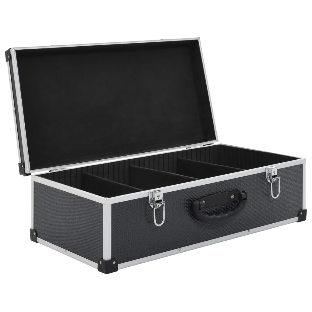 vidaXL Βαλίτσα Μεταφοράς για 80 CD Μαύρη από Αλουμίνιο και ABS