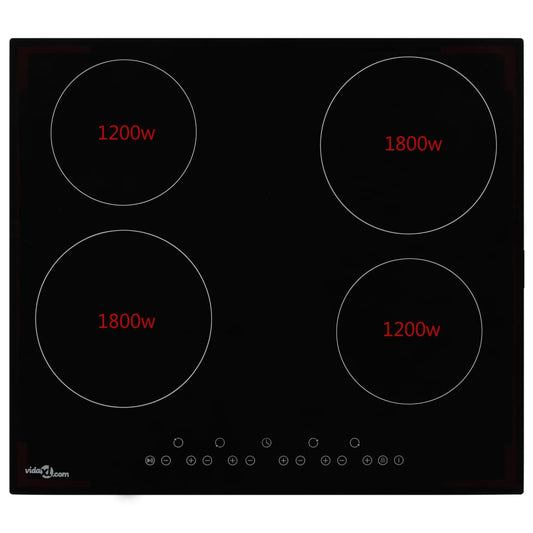 vidaXL Εστία Κεραμική με 4 Εστίες και Πλήκτρα Αφής 6000 W