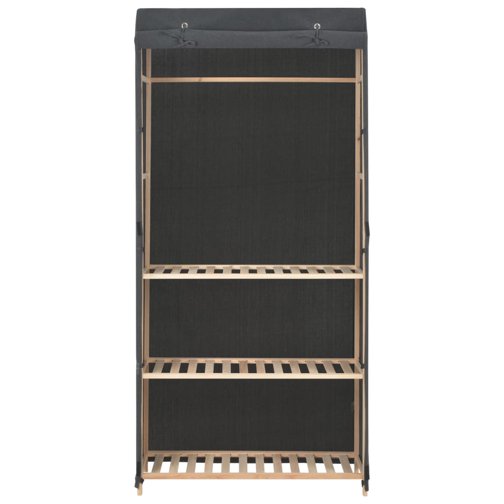 vidaXL Ντουλάπα με 3 Ράφια Γκρι 79 x 40 x 170 εκ. Υφασμάτινη