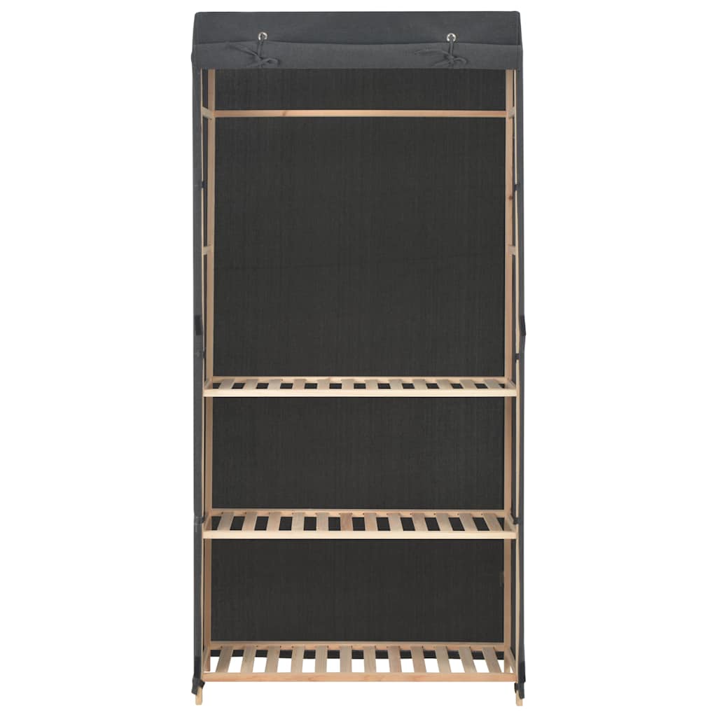 vidaXL Ντουλάπα με 3 Ράφια Γκρι 79 x 40 x 170 εκ. Υφασμάτινη