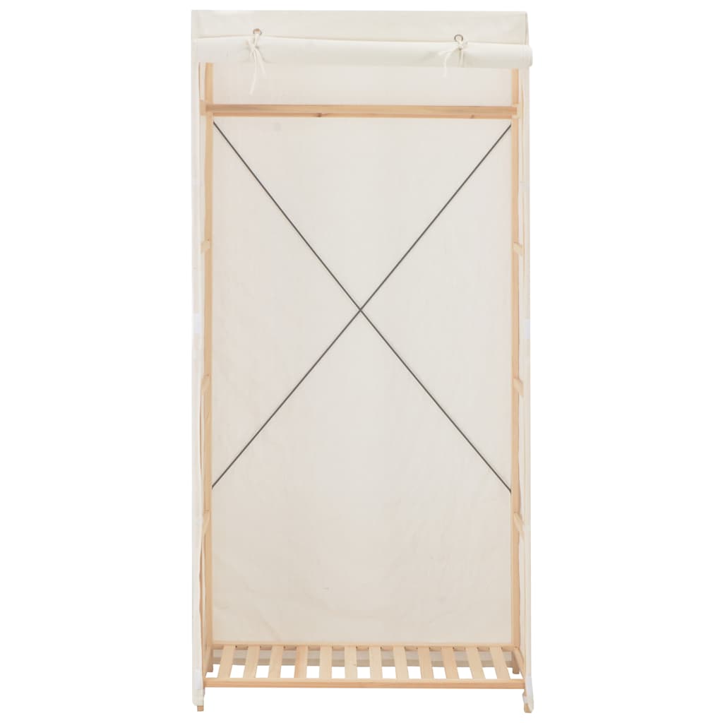 vidaXL Ντουλάπα Λευκή 79 x 40 x 170 εκ. Υφασμάτινη