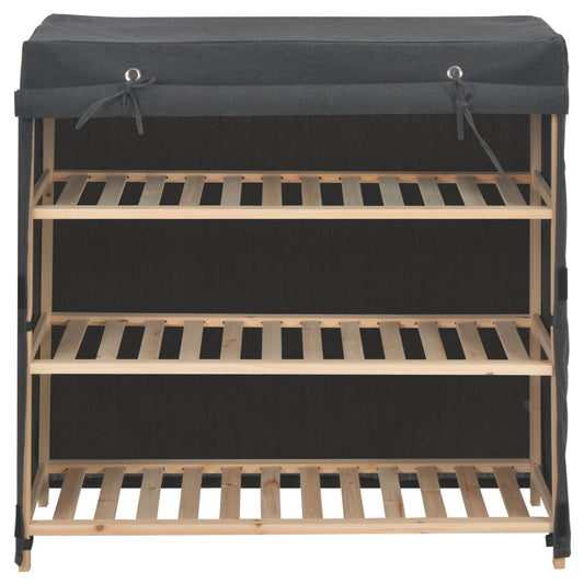 vidaXL Παπουτσοθήκη με Κάλυμμα Γκρι 79 x 40 x 80 εκ. Υφασμάτινη