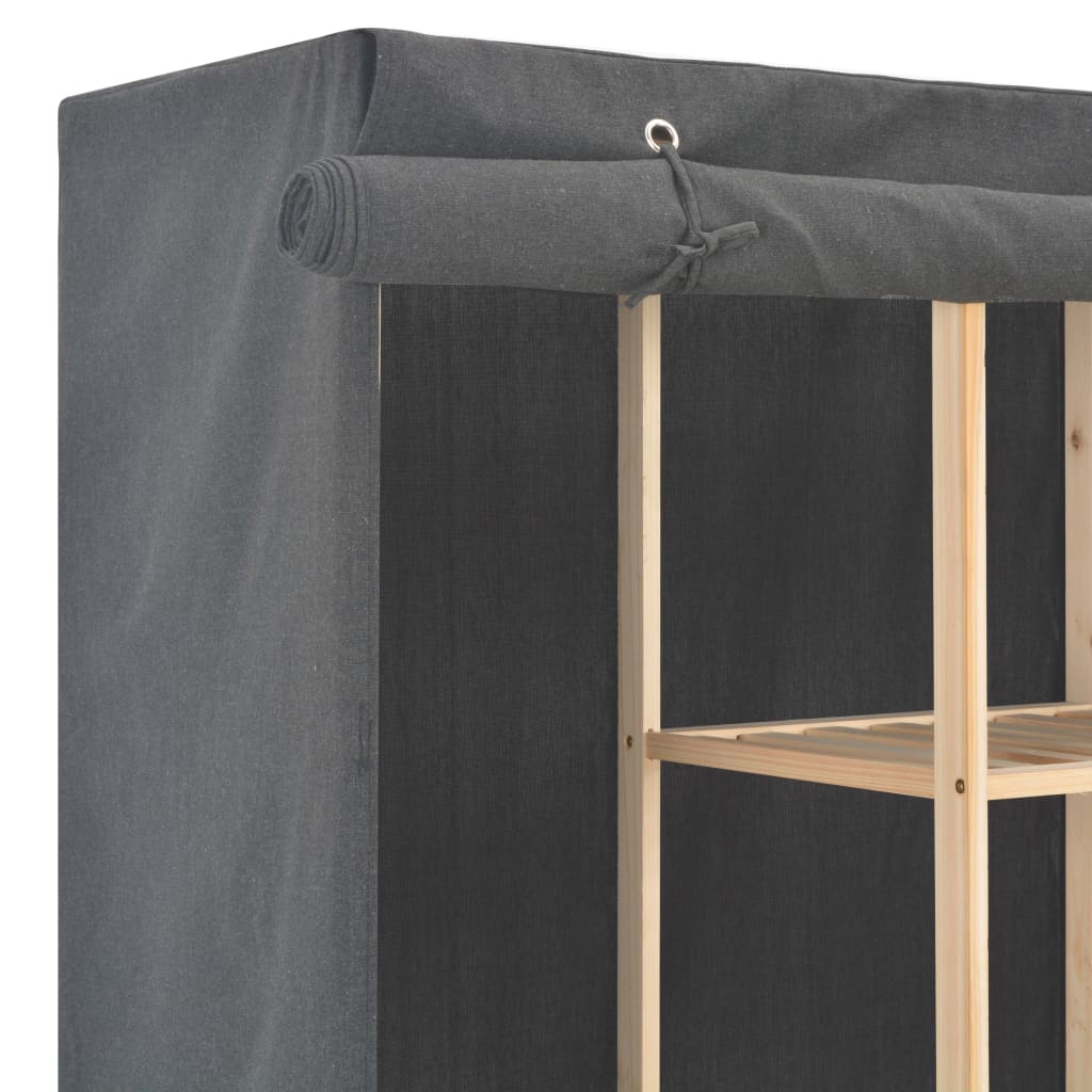 vidaXL Ντουλάπα Γκρι 173 x 40 x 170 εκ. Υφασμάτινη