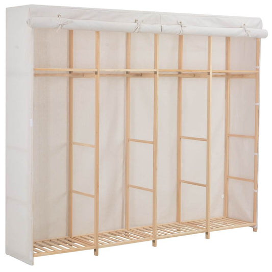 vidaXL Ντουλάπα Λευκή 200 x 40 x 170 εκ. Υφασμάτινη