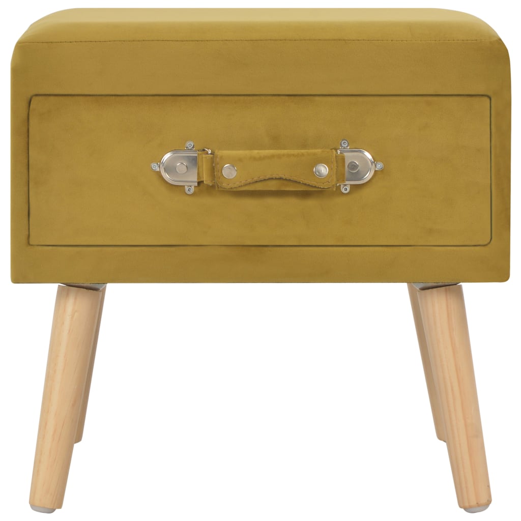 vidaXL Κομοδίνο Μουσταρδί 40 x 35 x 40 εκ. Βελούδινο