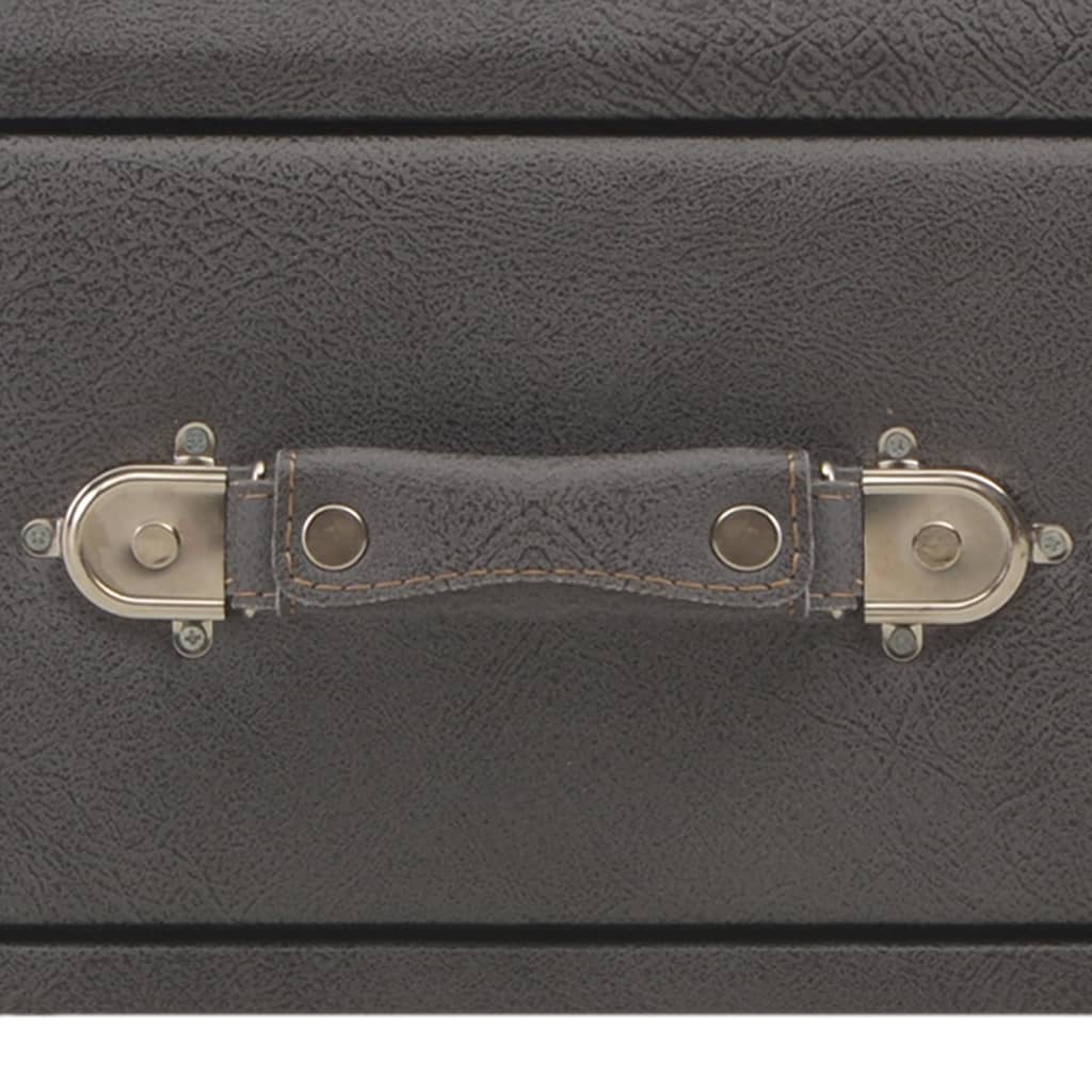 vidaXL Τραπεζάκι Σαλονιού Γκρι 80 x 40 x 46 εκ. από Συνθετικό Δέρμα