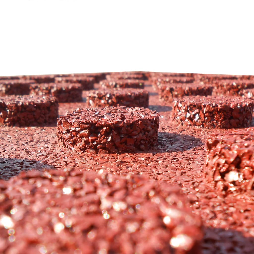 vidaXL Πλάκες Δαπέδου Ασφαλείας 6 τεμ. Κόκκινες 50x50x3 εκ. Καουτσούκ