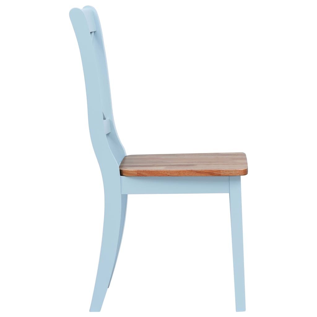 vidaXL Καρέκλες Τραπεζαρίας 4 Τεμ. Γκρι/Αν. Ξύλο Μασίφ Ξύλο Καουτσούκ