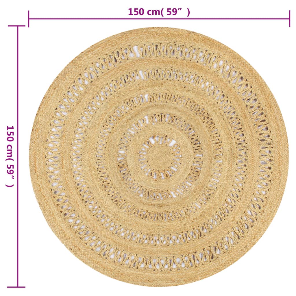 vidaXL Χαλί Χειροποίητο Πλεκτό 150 εκ. από Γιούτα