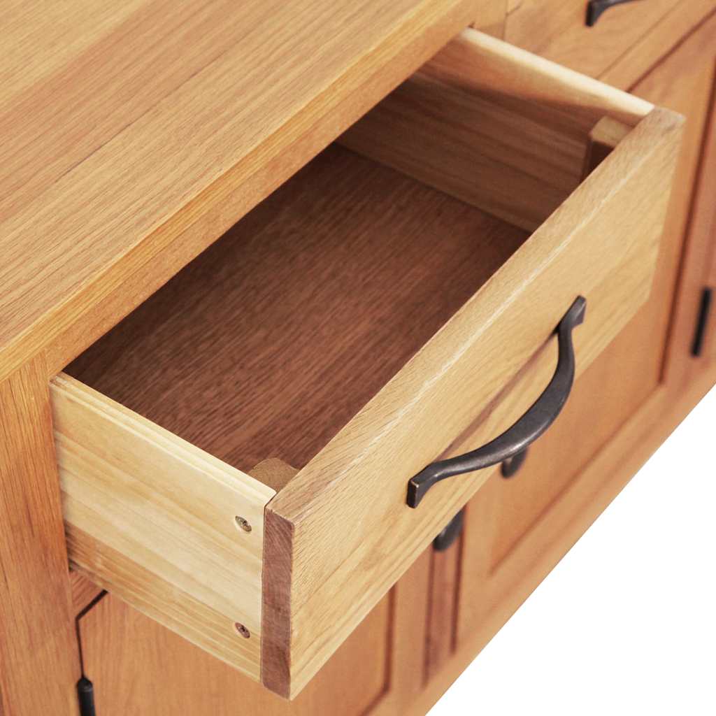 vidaXL Πλαϊνό γραφείο Καφέ 112 x 33.5 x 70 εκ. Στερεό ξύλο δρυός