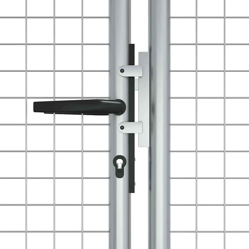 vidaXL Πόρτα Κήπου Ασημί 400x125 εκ. από Γαλβανισμένο Ατσάλι