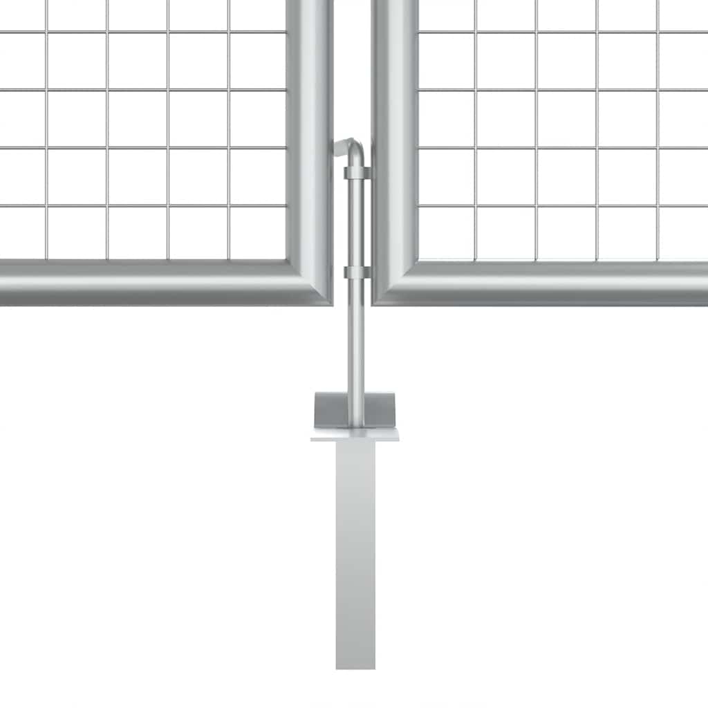 vidaXL Πόρτα Κήπου Ασημί 400x125 εκ. από Γαλβανισμένο Ατσάλι