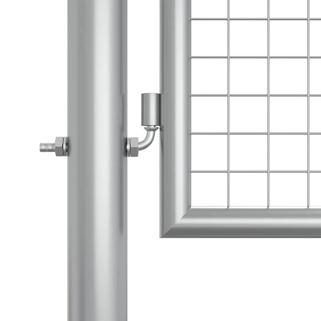 vidaXL Πόρτα Κήπου Ασημί 400x125 εκ. από Γαλβανισμένο Ατσάλι