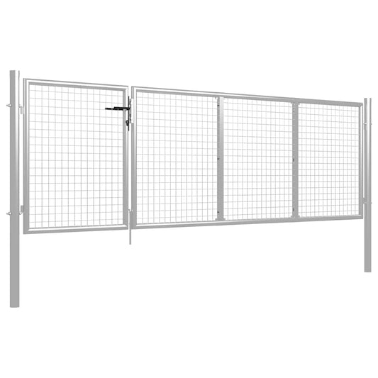 vidaXL Πόρτα Κήπου Ασημί 350x75 εκ. από Ατσάλι