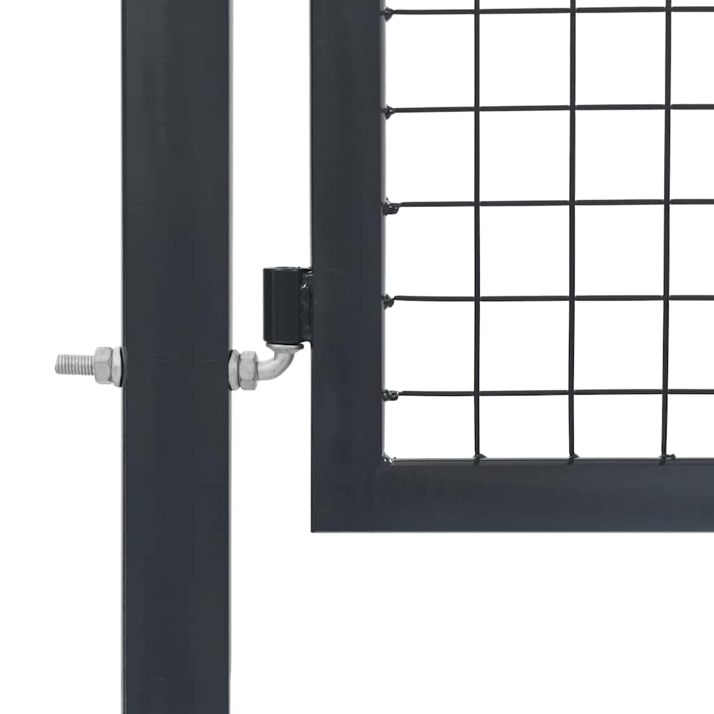vidaXL Πόρτα Κήπου με Στύλους Ανθρακί Ατσάλι 350x120 εκ.
