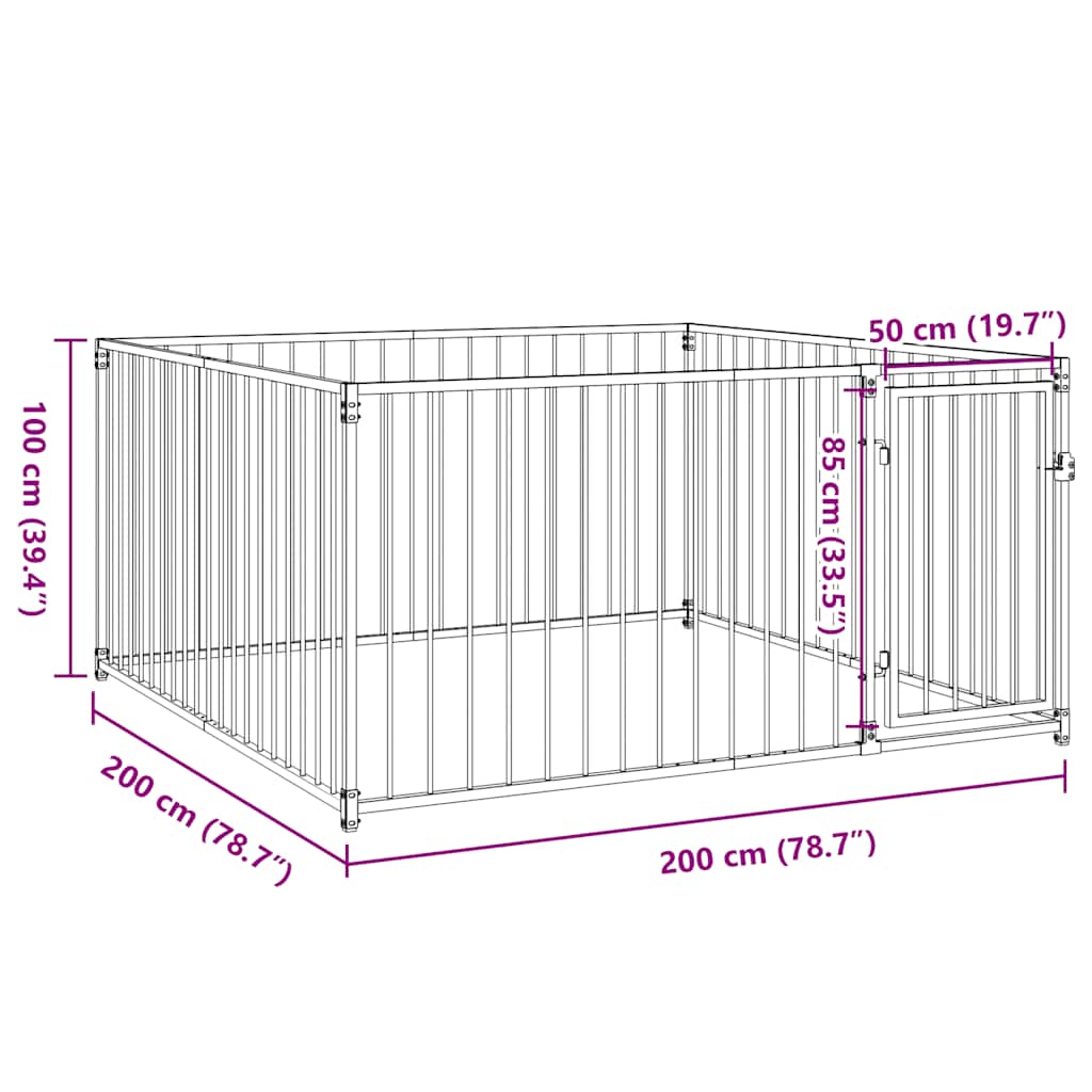 vidaXL Κλουβί Σκύλου Εξωτερικού Χώρου 200 x 200 x 100 εκ.