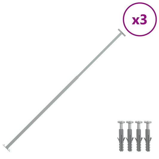 vidaXL Μπάρες Ασφαλείας για Παράθυρα Ρυθμιζόμενες 3 τεμ. 710-1200 χιλ.