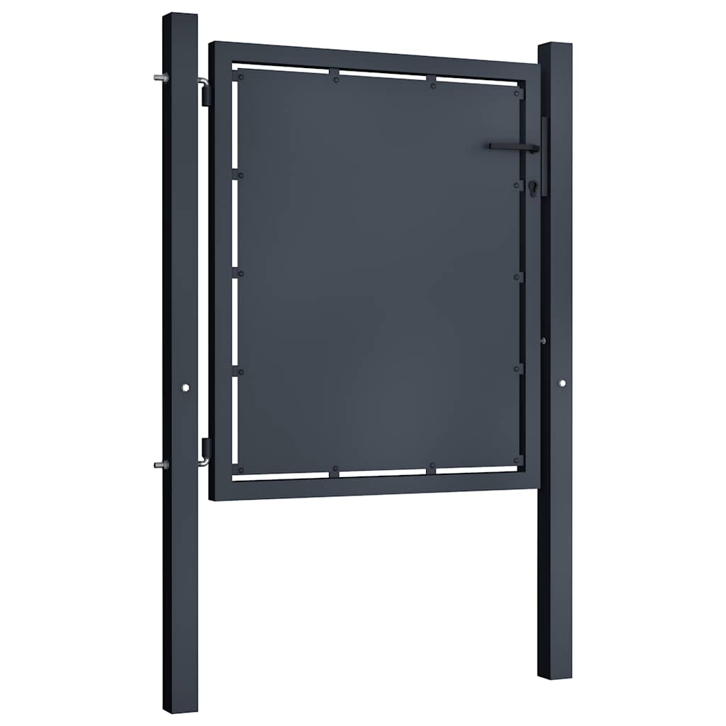 vidaXL Πόρτα Κήπου Ανθρακί 100x100 εκ. από Ατσάλι
