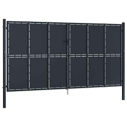 vidaXL Πόρτα Κήπου Ανθρακί 400x200 εκ. από Ατσάλι