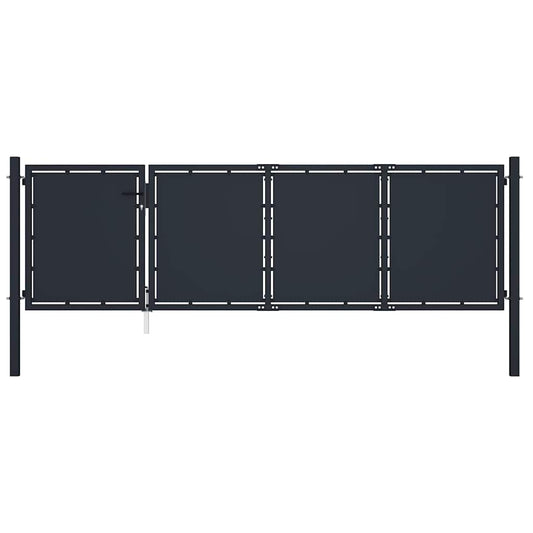 vidaXL Πόρτα Κήπου Ανθρακί Ατσάλινη 350x75 εκ.