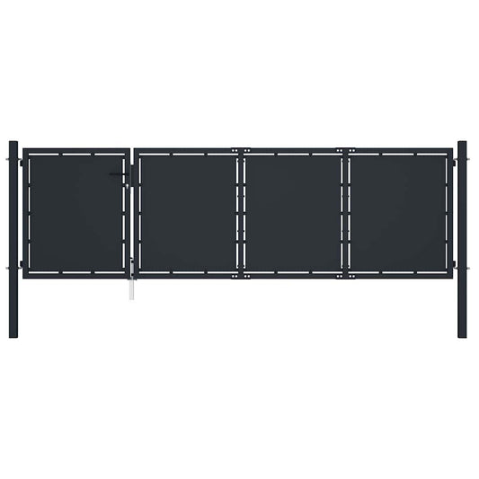 vidaXL Πόρτα Κήπου Ανθρακί Ατσάλινη 350x75 εκ.