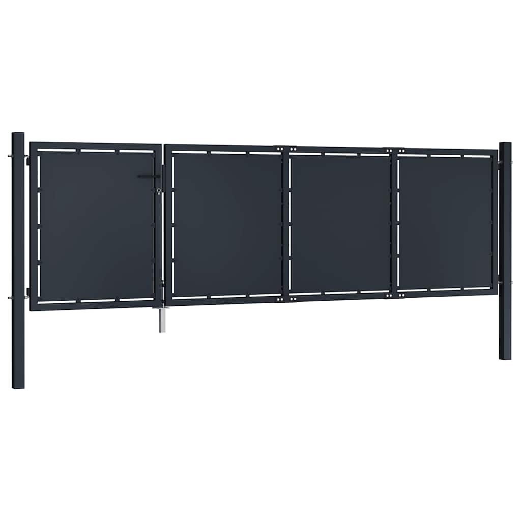 vidaXL Πόρτα Κήπου Ατσάλινη 350x100 εκ. Ανθρακί