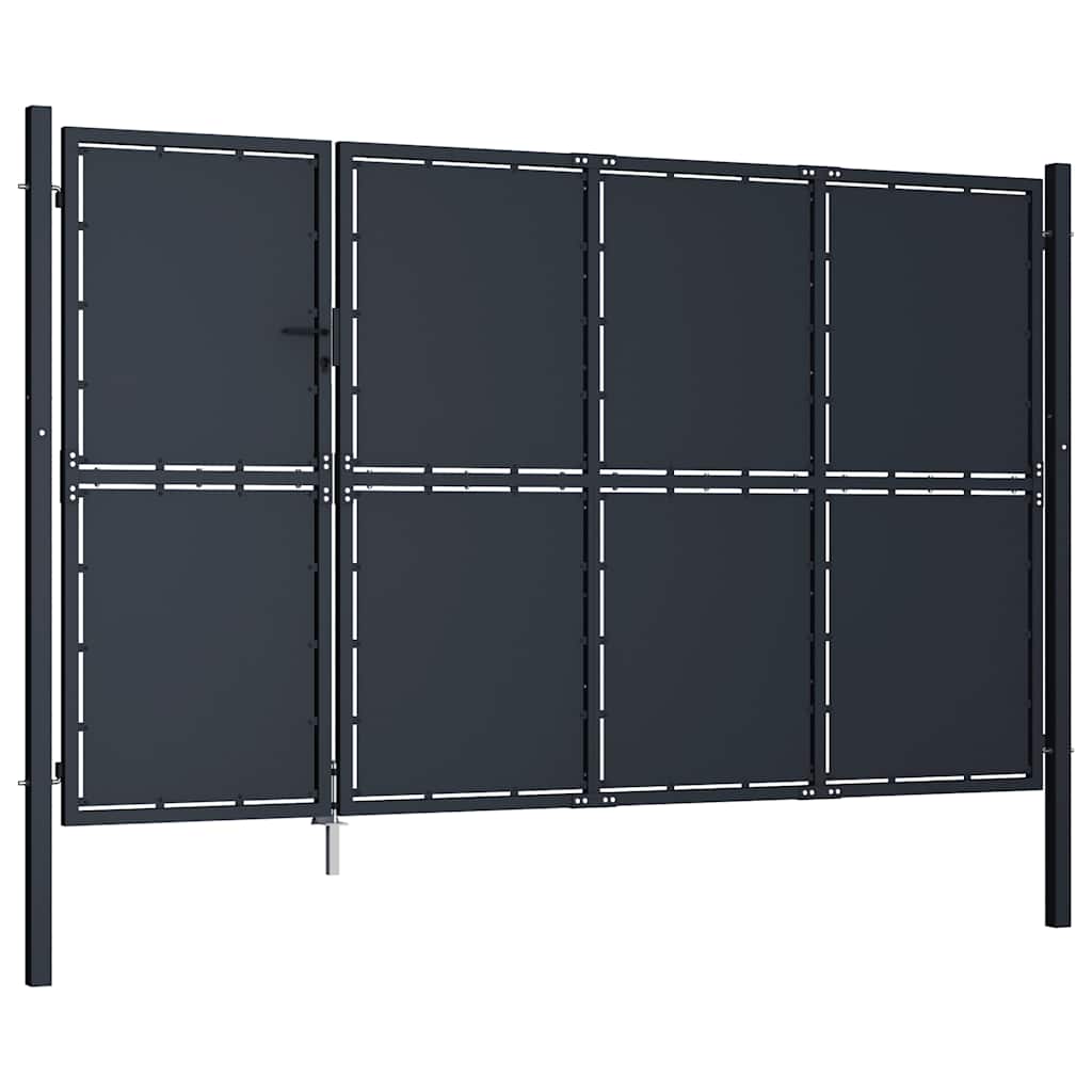 vidaXL Πόρτα Κήπου Ανθρακί 350x150 εκ. από Ατσάλι