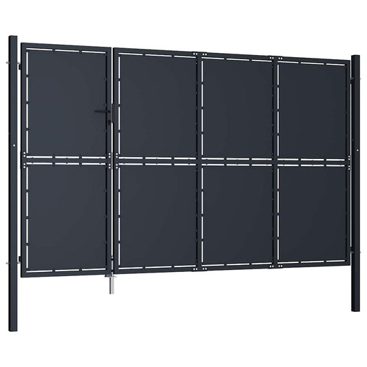 vidaXL Πόρτα Κήπου Ανθρακί 350x175 εκ. από Ατσάλι