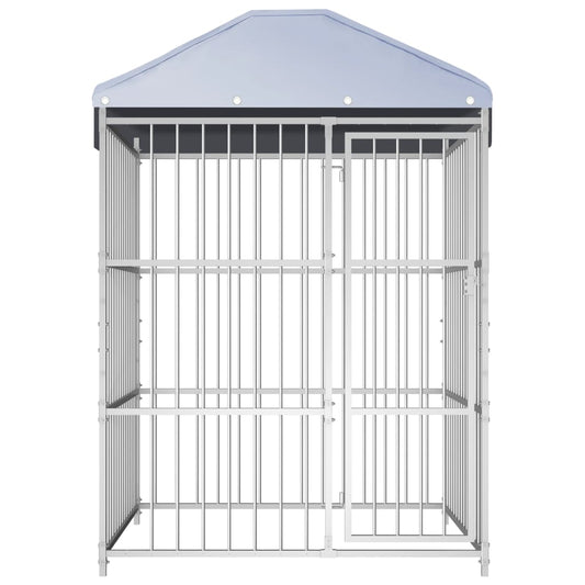 vidaXL Κλουβί Σκύλου Εξωτερικού Χώρου 150 x 150 x 200 εκ. με Στέγαστρο