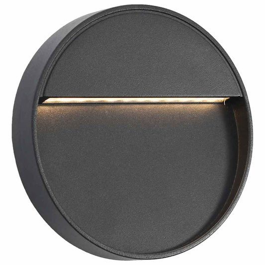 vidaXL Φωτιστικά Τοίχου LED Εξωτερικού Χώρου Στρογγυλά 2 τεμ. Μαύρα 3W