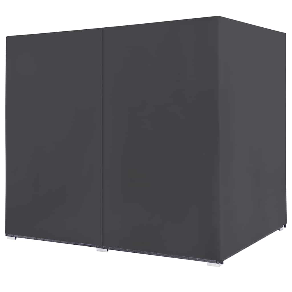 vidaXL Ξαπλώστρα Διπλή Γκρι από Συνθετικό Ρατάν με Κουρτίνες