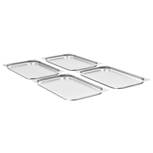 vidaXL Λεκάνες Gastronorm 4 τεμ. GN 1/1 20 χιλ. από Ανοξείδωτο Ατσάλι