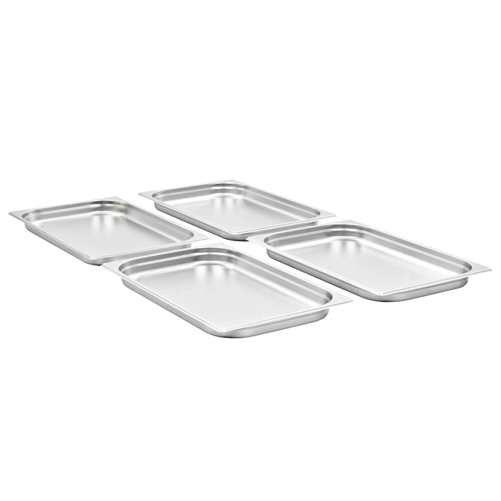 vidaXL Λεκάνες Gastronorm 4 τεμ. GN 1/1 40 χιλ. από Ανοξείδωτο Ατσάλι