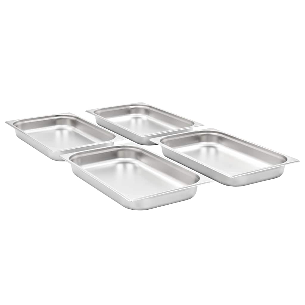 vidaXL Λεκάνες Gastronorm 4 τεμ. GN 1/1 65 χιλ. από Ανοξείδωτο Ατσάλι