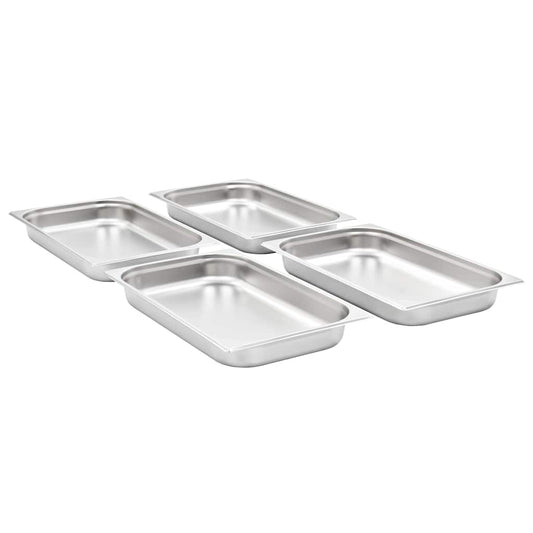 vidaXL Λεκάνες Gastronorm 4 τεμ. GN 1/1 65 χιλ. από Ανοξείδωτο Ατσάλι