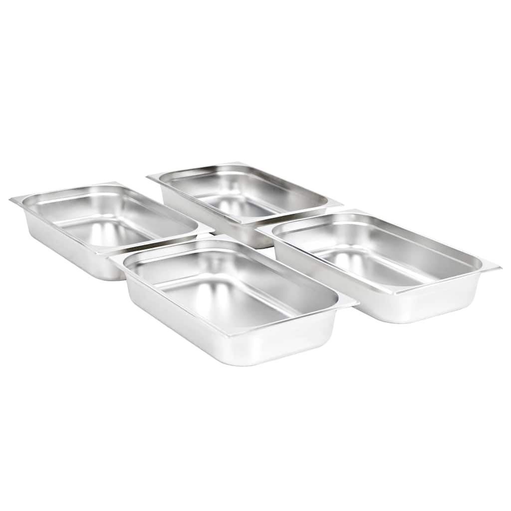 vidaXL Λεκάνες Gastronorm 4 τεμ. GN 1/1 100 χιλ. από Ανοξείδωτο Ατσάλι