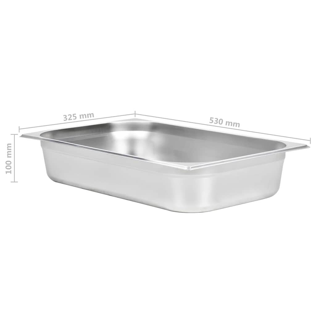 vidaXL Λεκάνες Gastronorm 4 τεμ. GN 1/1 100 χιλ. από Ανοξείδωτο Ατσάλι