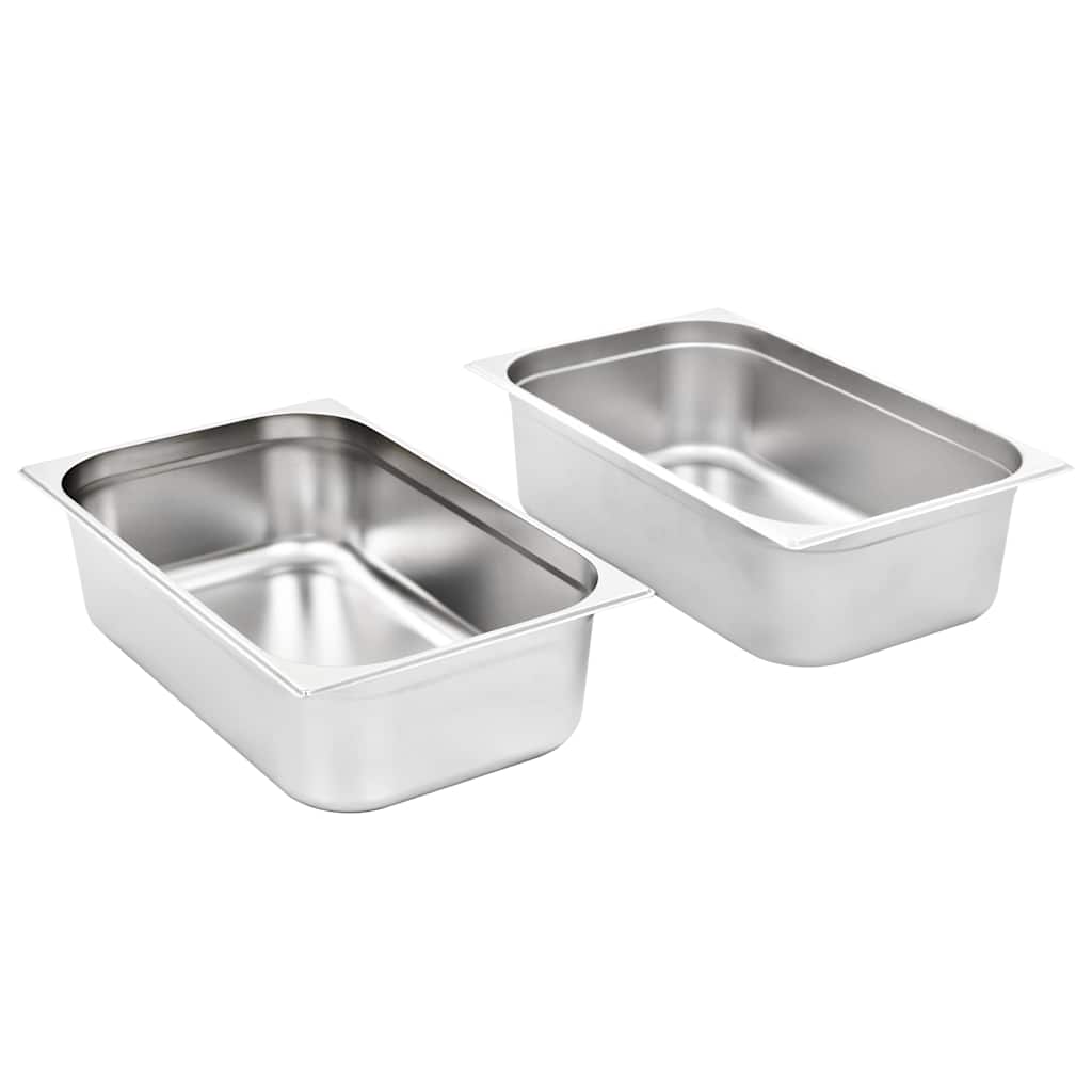 vidaXL Λεκάνες Gastronorm 2 τεμ. GN 1/1 150 χιλ. από Ανοξείδωτο Ατσάλι