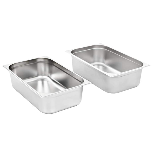 vidaXL Λεκάνες Gastronorm 2 τεμ. GN 1/1 150 χιλ. από Ανοξείδωτο Ατσάλι