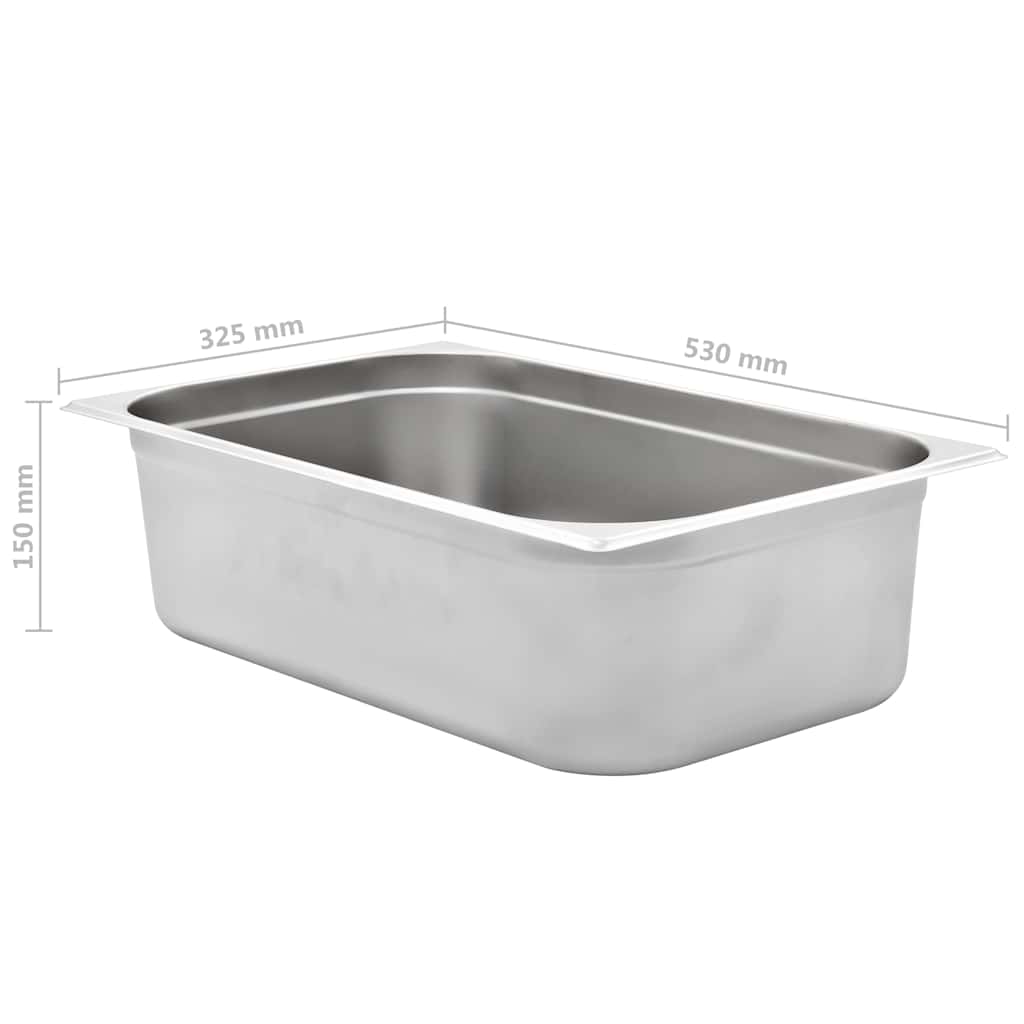 vidaXL Λεκάνες Gastronorm 2 τεμ. GN 1/1 150 χιλ. από Ανοξείδωτο Ατσάλι