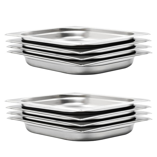 vidaXL Λεκάνες Gastronorm 8 τεμ. GN 1/2 40 χιλ. από Ανοξείδωτο Ατσάλι