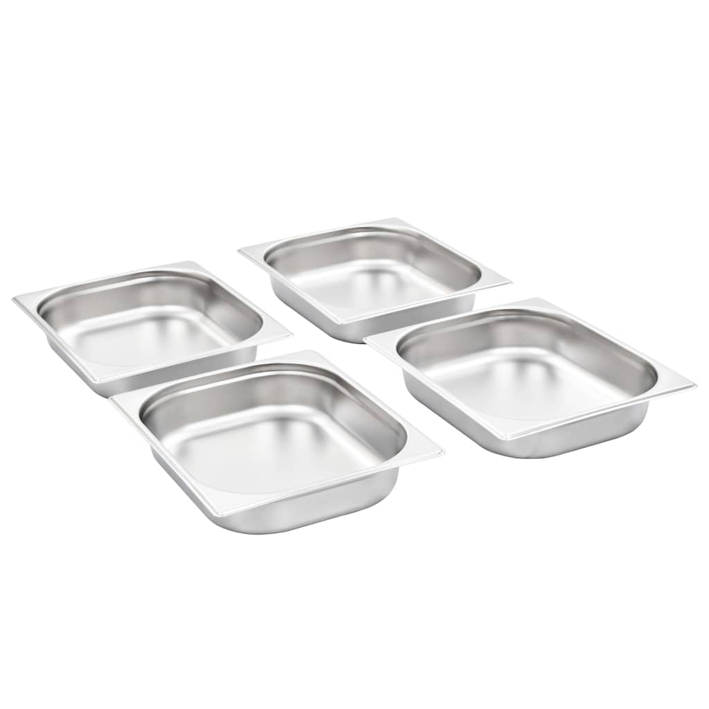 vidaXL Λεκάνες Gastronorm 4 τεμ. GN 1/2 65 χιλ. από Ανοξείδωτο Ατσάλι