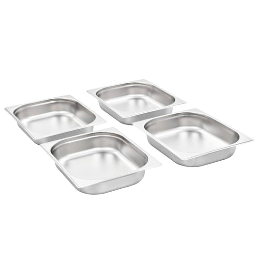 vidaXL Λεκάνες Gastronorm 4 τεμ. GN 1/2 65 χιλ. από Ανοξείδωτο Ατσάλι
